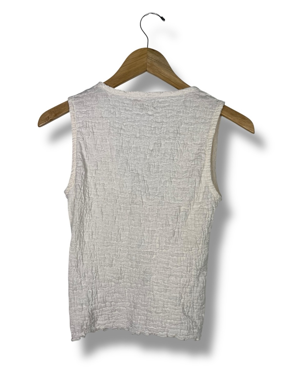 Madewell Popcorn-Knit Twist-Front Sleeveless Top XS Antique Cream 90s - Picture 8 of 9